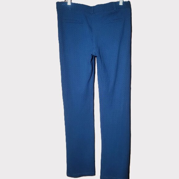 Betabrand Two-Pocket Dress Yoga Pant | Straight Blue Patterned - Size PM - Picture 5 of 14